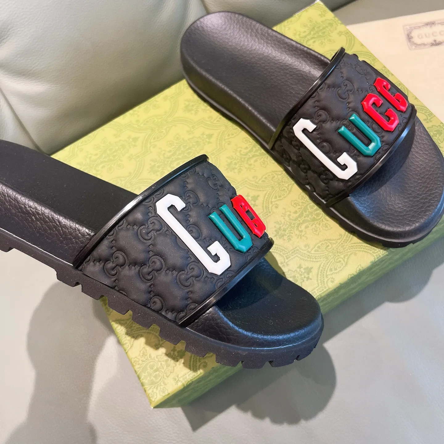 Men's Men's Shoes 130🐮🐮Gucci Gucci Slippers Gucci 2024 latest beach sandals slippers Original molding double G LOGO Original molding consistent Outsole: Men's Men's Shoes u double-layer outsole Size: 35-46